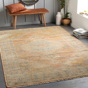 Surya Nirvana 2' X 3' Handmade Wool & Viscose Rug - Modern Vintage Style With Fringe For Timeless Elegance Dusty Coral Wool,Viscose Nvn2301-23