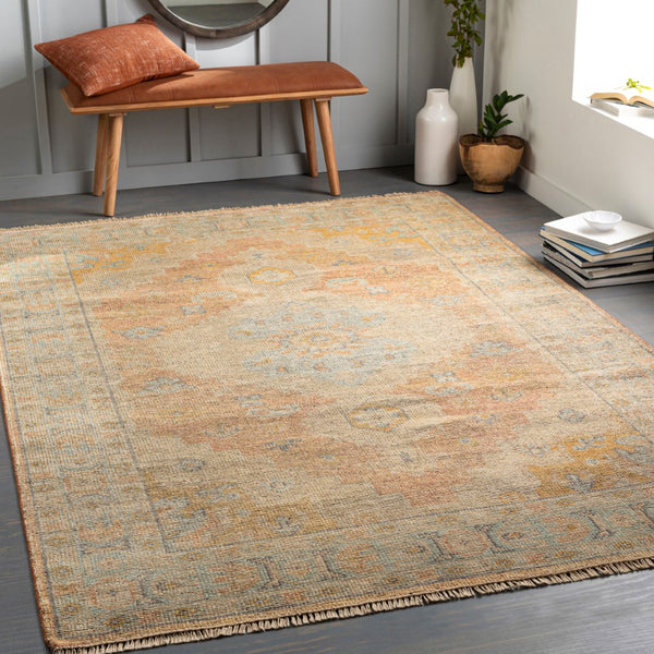 Surya Nirvana 2' X 3' Handmade Wool & Viscose Rug - Modern Vintage Style With Fringe For Timeless Elegance Dusty Coral Wool,Viscose Nvn2301-23