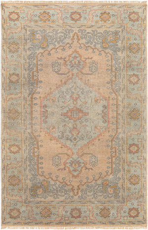 Surya Nirvana 2' X 3' Handmade Wool & Viscose Rug - Modern Vintage Style With Fringe For Timeless Elegance Dusty Coral Wool,Viscose Nvn2302-23