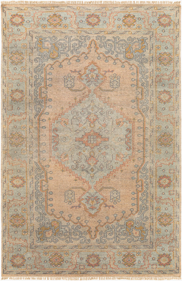 Surya Nirvana 2' X 3' Handmade Wool & Viscose Rug - Modern Vintage Style With Fringe For Timeless Elegance Dusty Coral Wool,Viscose Nvn2302-23