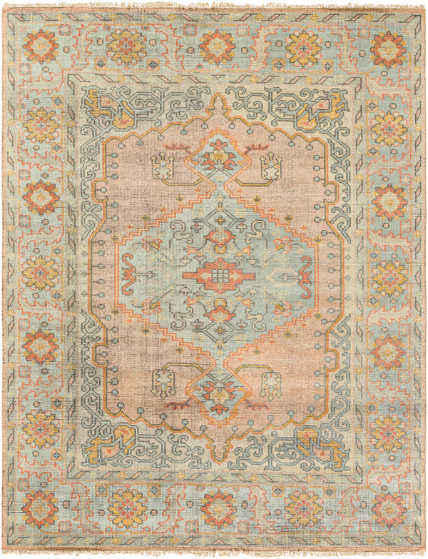 Nirvana NVN-2302 8' x 10' Handmade Rug NVN2302-810  Dusty Coral, Mustard, Beige, Medium Gray, Gray, Charcoal Surya