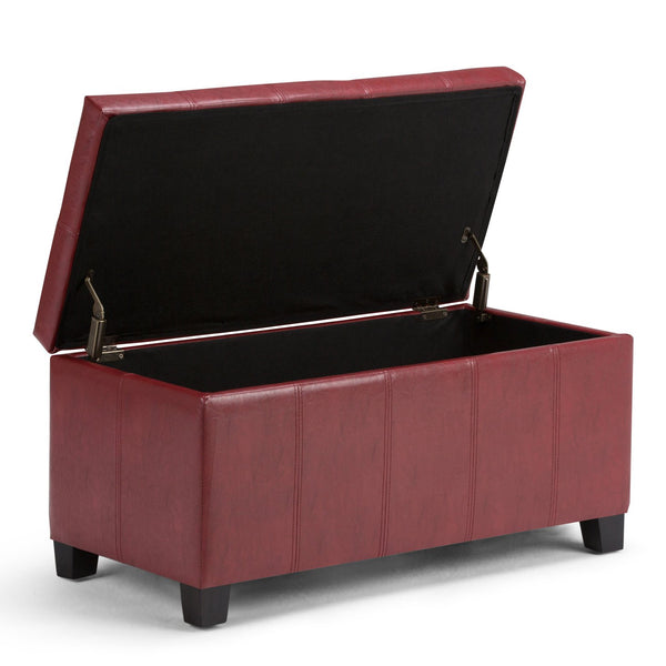 English Elm Dover - Modern Radicchio Red Storage Ottoman Bench With Multiuse Functionality & Comfort Features B136P159043