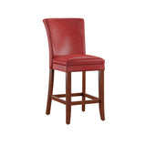 Homelegance By Top-Line Harmonn Classic Upholstered High Back Counter Height Chairs (Set of 2) Red Rubberwood