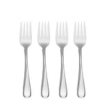 Oneida Flight Salad Forks, 4-Piece Set - 18/0 Stainless Steel, Mirror Finish, Dishwasher Safe