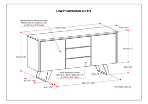 English Elm Lowry - Rustic Acacia Sideboard Buffet With Industrial Metal Accents For Modern Storage Solutions B136P158872