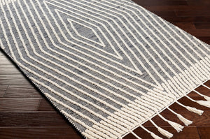 Livabliss Norwood Handmade Jute Wool Flatweave Rug Bohemian Artisan Weave for Entryways Black, Ink Blue 2' x 3' NWD2300-23