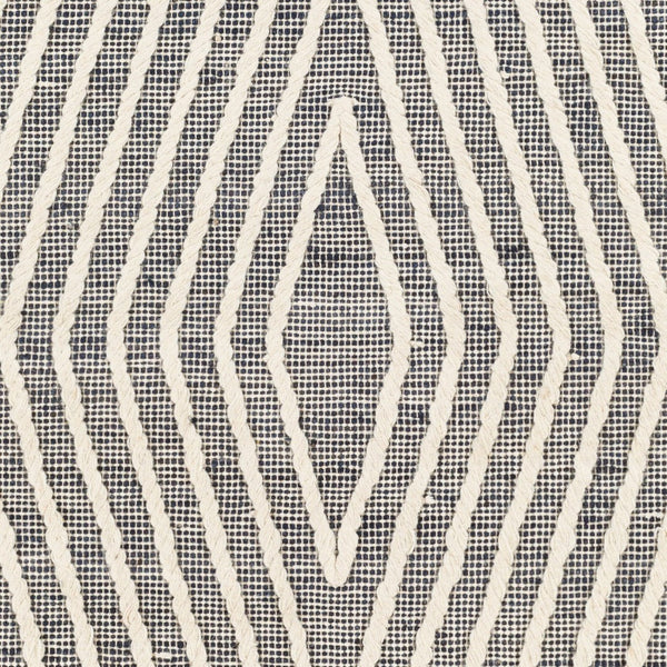 Livabliss Norwood Handmade Jute Wool Flatweave Rug Bohemian Artisan Weave for Entryways Black, Ink Blue 2' x 3' NWD2300-23