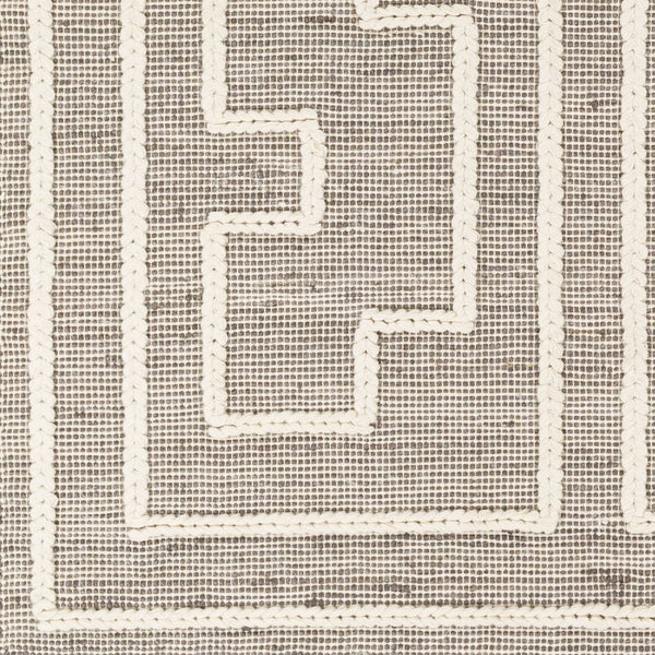 Livabliss Norwood Handwoven Wool Jute Accent Rug with Fringe for Entryway or Bathroom Charcoal, Cream 8'10" x 12' NWD2302-81012