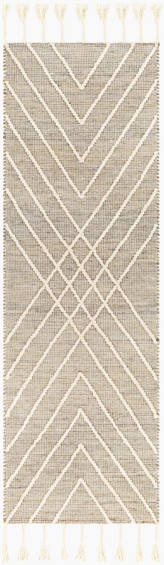 Livabliss Norwood Handwoven Wool Jute Area Rug with Fringe Boho Accent for Entryways Sage, Dusty Sag 2'6" x 8' NWD2303-268
