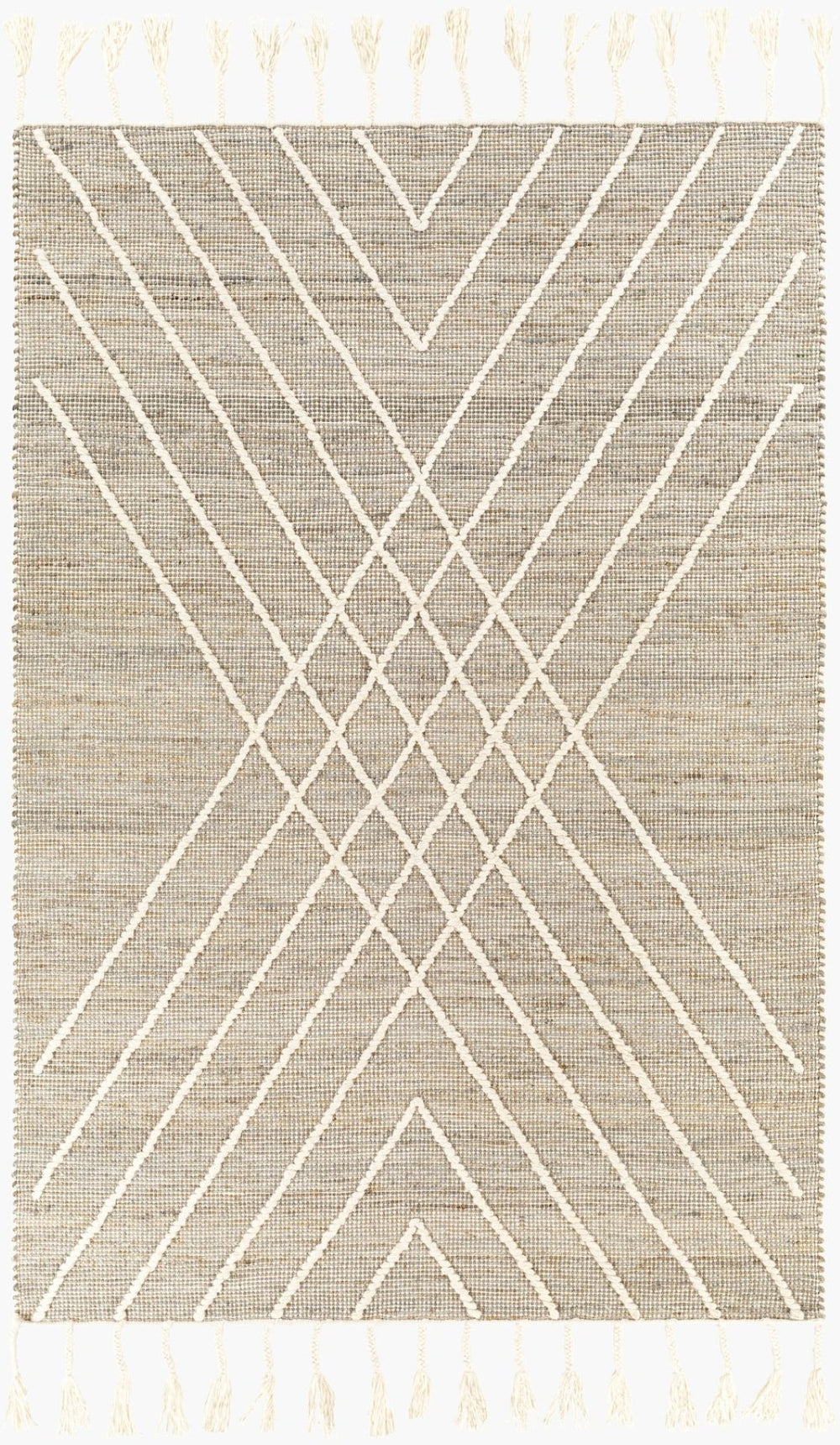 Livabliss Norwood Handwoven Wool Jute Area Rug with Fringe Boho Accent for Entryways Sage, Dusty Sag 2' x 3' NWD2303-23