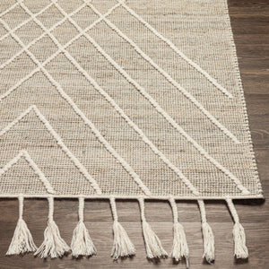 Livabliss Norwood Handwoven Wool Jute Area Rug with Fringe Boho Accent for Entryways Sage, Dusty Sag 2' x 3' NWD2303-23