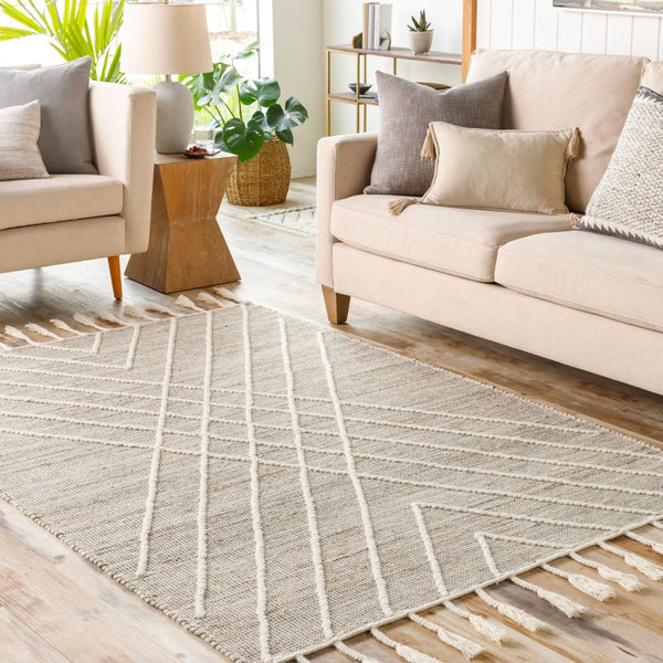 Livabliss Norwood Handwoven Wool Jute Area Rug with Fringe Boho Accent for Entryways Sage, Dusty Sag 2' x 3' NWD2303-23