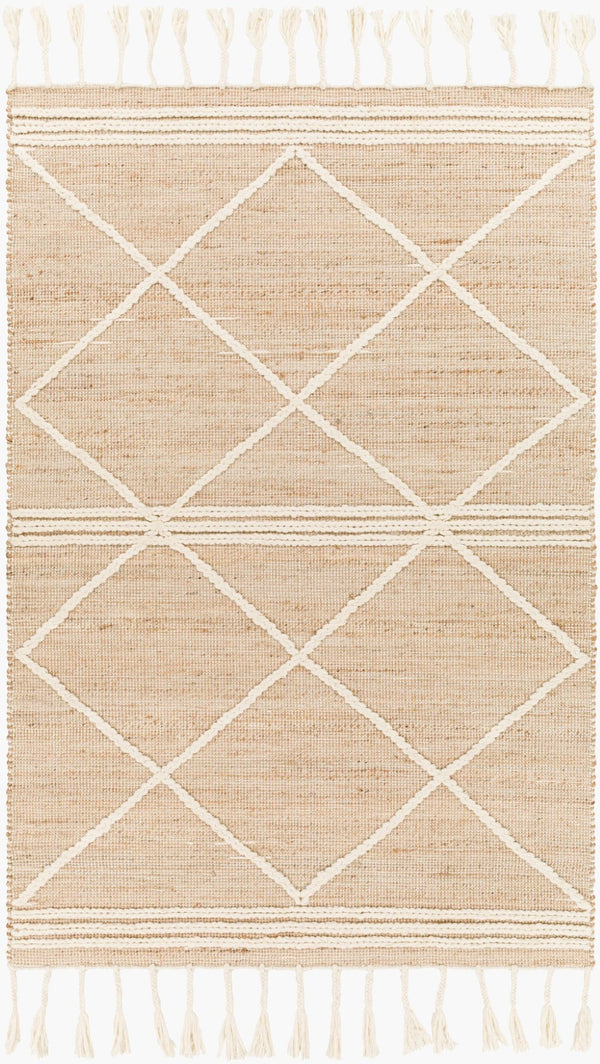 Livabliss Norwood Handwoven Wool Jute Runner Rug with High Low Texture for Hallways Tan, Cream 8'10" x 12' NWD2304-81012