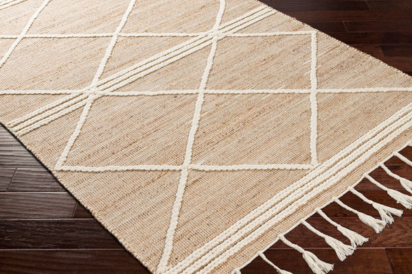 Livabliss Norwood Handwoven Wool Jute Runner Rug with High Low Texture for Hallways Tan, Cream 8'10" x 12' NWD2304-81012