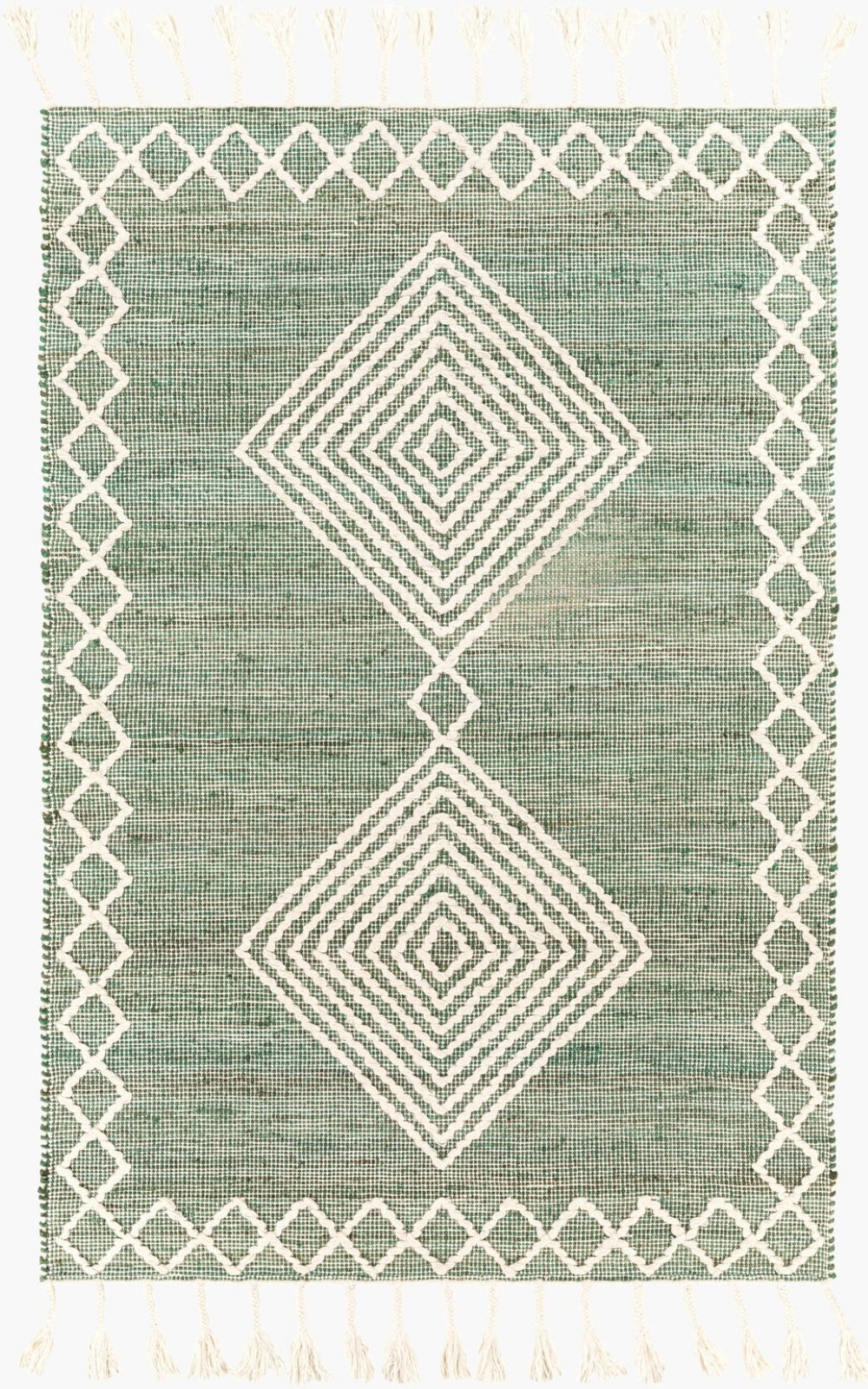 Livabliss Norwood Handwoven Jute Wool Flatweave Rug Artisan Moroccan Global Bohemian Accent Medium Green, C 8'10" x 12' NWD2305-81012