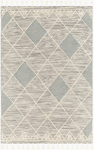 Livabliss Norwood Hand-woven Wool Accent Rug with Fringe Artisan Texture for Entryway Decor Charcoal, Cream 2' x 3' NWD2307-23
