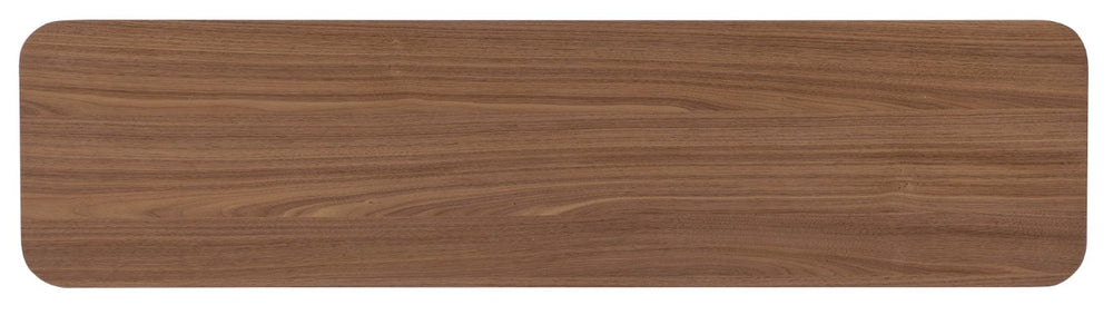 Hooker Furniture Eleana Walnut Console Table With Sunlit Bronze Base, Rounded Top & Single Shelf For Entryways 7252-85005-85