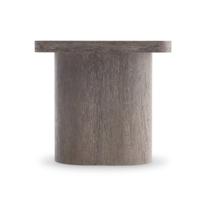 Bernhardt Bernhardt Dama Side Table With Wire‑Brushed Brun Oak Finish, Sculptural Pedestal, 24"W X 22"H 548128
