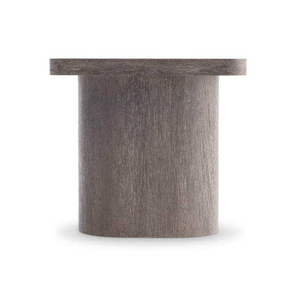 Bernhardt Bernhardt Dama Side Table With Wire‑Brushed Brun Oak Finish, Sculptural Pedestal, 24"W X 22"H 548128