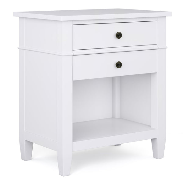 English Elm Carlton Handcrafted White Bedside Table With Storage - Stylish Nightstand For Any Room Décor B136P158575