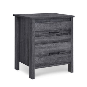 English Elm Toolless Assembly Two Drawer Nightstand Faux Wood Finish Modern Bedroom Storage 72038.00SONGRY