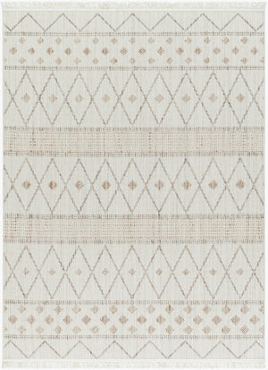 Livabliss New Delhi Geometric Moroccan Area Rug Low Pile Polyester Fringe Living Room Accent NWH2300-81112