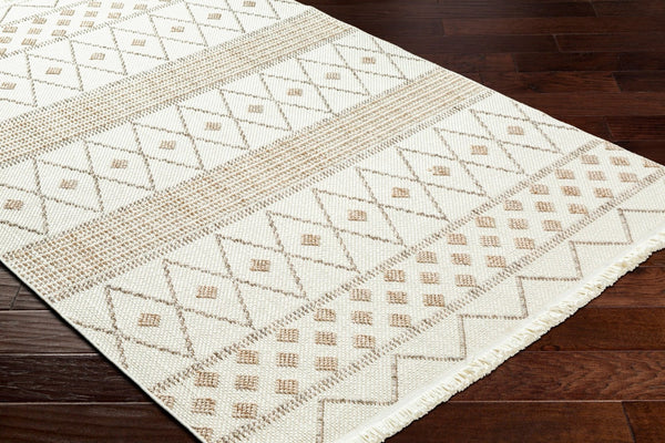 Livabliss New Delhi Geometric Moroccan Area Rug Low Pile Polyester Fringe Living Room Accent NWH2300-81112