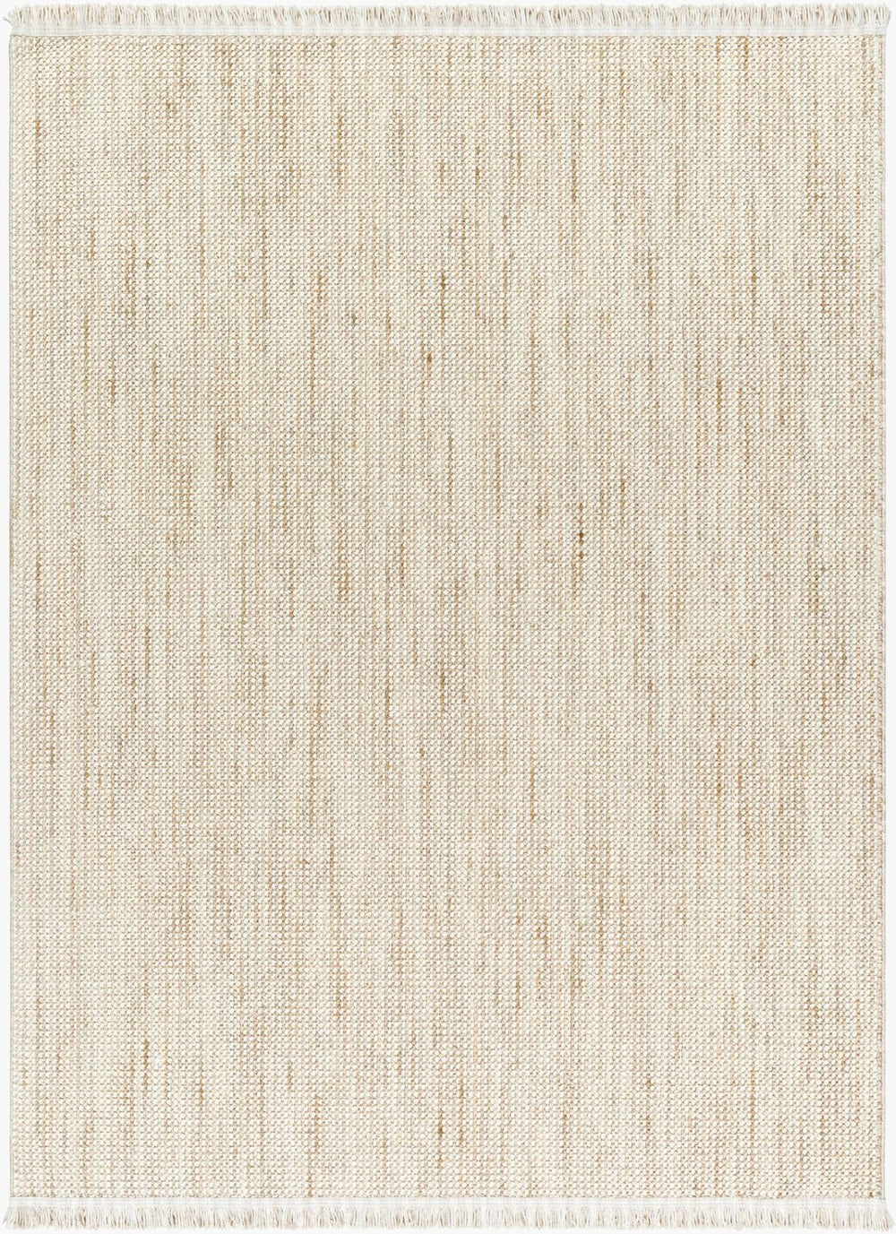 Livabliss New Delhi Global Fringe Accent Rug Turkish Polyester Low Pile Entryway Floor Mat Cream, Light Be 8'11" x 12' NWH2302-81112
