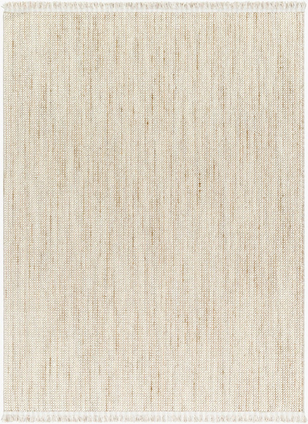 Livabliss New Delhi Global Fringe Accent Rug Turkish Polyester Low Pile Entryway Floor Mat Cream, Light Be 8'11" x 12' NWH2302-81112