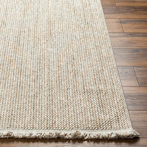 Livabliss New Delhi Global Fringe Accent Rug Turkish Polyester Low Pile Entryway Floor Mat Cream, Light Be 8'11" x 12' NWH2302-81112