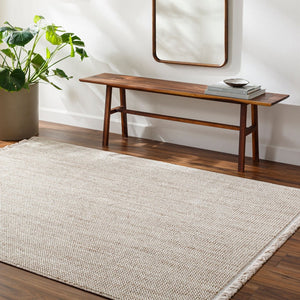 Livabliss New Delhi Global Fringe Accent Rug Turkish Polyester Low Pile Entryway Floor Mat Cream, Light Be 8'11" x 12' NWH2302-81112