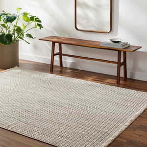 Livabliss New Delhi Moroccan Geometric Polyester Accent Rug with Fringe for Entryway or Bedside Cream, Light Gr 3'10" x 5'7" NWH2303-31057