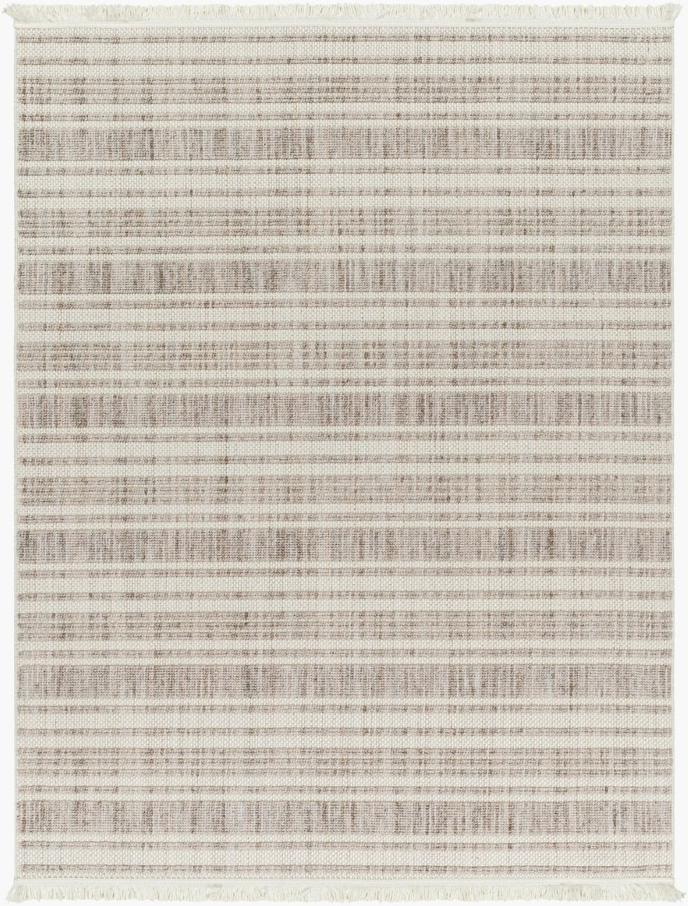 Livabliss New Delhi Global Flatweave Accent Rug with Fringe Border for Entryways and Hallways Cream, Light Gr 8'11" x 12' NWH2304-81112