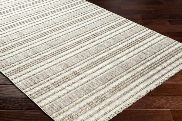 Livabliss New Delhi Global Flatweave Accent Rug with Fringe Border for Entryways and Hallways Cream, Light Gr 8'11" x 12' NWH2304-81112
