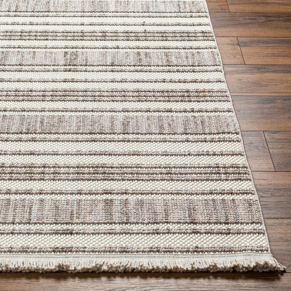 Livabliss New Delhi Global Flatweave Accent Rug with Fringe Border for Entryways and Hallways Cream, Light Gr 8'11" x 12' NWH2304-81112