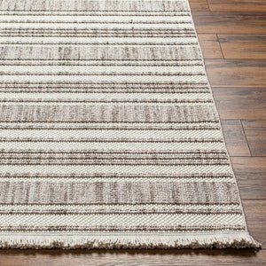 Livabliss New Delhi Global Flatweave Accent Rug with Fringe Border for Entryways and Hallways Cream, Light Gr 8'11" x 12' NWH2304-81112