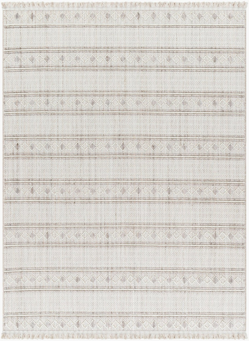 Livabliss New Delhi Moroccan Lattice Area Rug Polyester Low Pile Fringe Living Room Accent NWH2307-81112