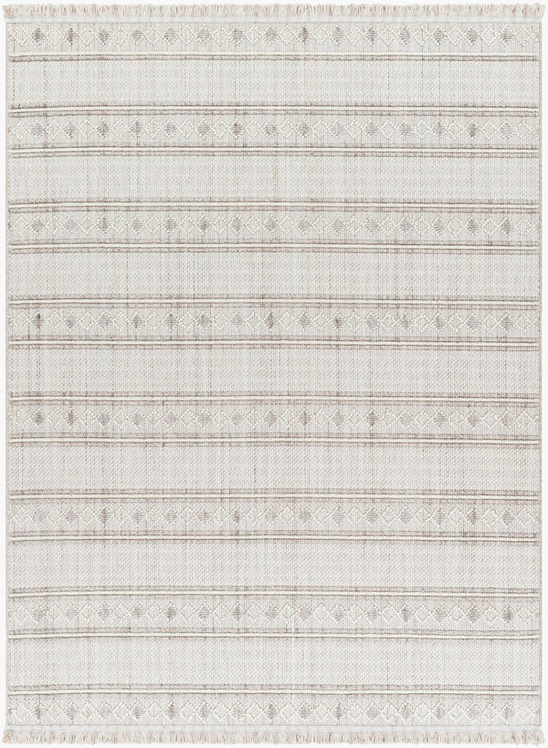 Livabliss New Delhi Moroccan Lattice Area Rug Polyester Low Pile Fringe Living Room Accent NWH2307-81112