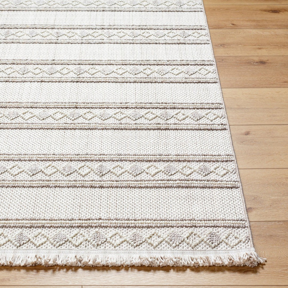 Livabliss New Delhi Moroccan Lattice Area Rug Polyester Low Pile Fringe Living Room Accent NWH2307-81112