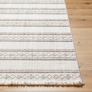 Livabliss New Delhi Moroccan Lattice Area Rug Polyester Low Pile Fringe Living Room Accent NWH2307-81112