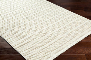 Livabliss New Delhi Moroccan Geometric Fringe Area Rug Low Pile Polyester Bohemian Living Room Cream, Light Gr 8'11" x 12' NWH2308-81112