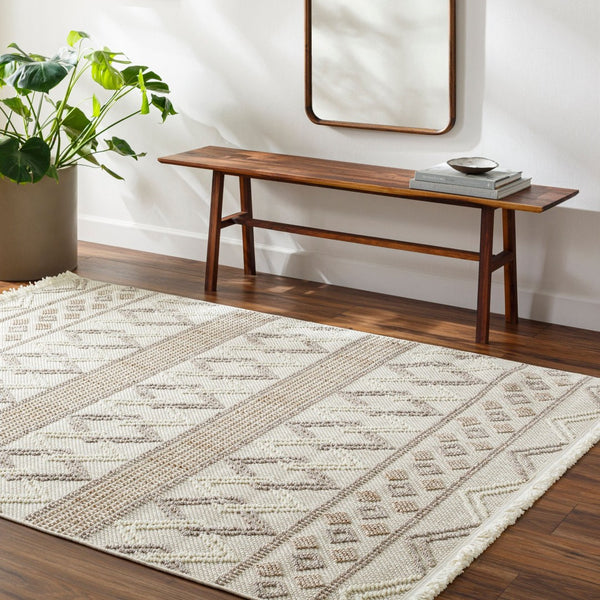 Livabliss New Delhi Global Motif Polyester Area Rug with Fringe for Living or Dining Rooms NWH2309-81112