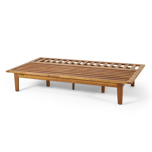 English Elm Christopher Knight Home® - JILL Acacia Daybed Beige with Water-Resistant Cushions, Slat Panel Convertible Bench-to-Bed Outdoor 79" 70513.00BGE