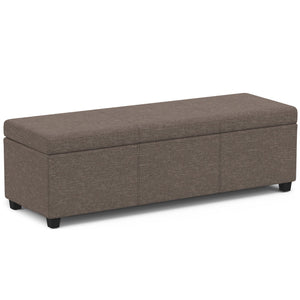 English Elm Avalon Extra Large Storage Ottoman Bench - Stylish Fawn Brown Fabric For Versatile Home Use B136P158652