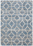 Feizy Rugs Mynka Polyester Machine Made Bohemian & Eclectic Rug Blue/Ivory 5' x 8'