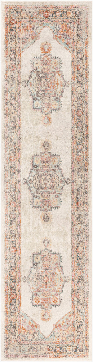 Livabliss New Mexico Traditional Polypropylene Area Rug for Entryways Hallways and Compact Spaces Light Blue, Lig 2'7" x 10' NWM2300-2710