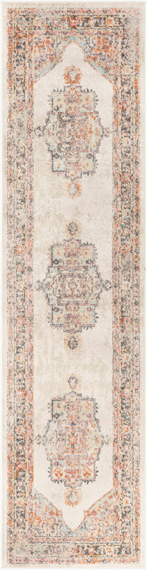 Livabliss New Mexico Traditional Polypropylene Area Rug for Entryways Hallways and Compact Spaces Light Blue, Lig 2'7" x 10' NWM2300-2710