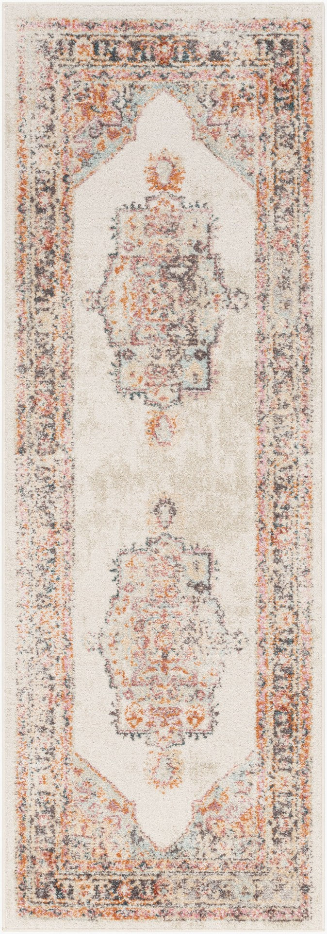 Livabliss New Mexico Traditional Polypropylene Area Rug for Entryways Hallways and Compact Spaces Light Blue, Lig 2'7" x 7'3" NWM2300-2773