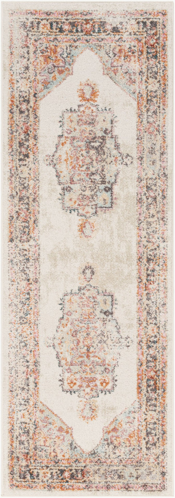 Livabliss New Mexico Traditional Polypropylene Area Rug for Entryways Hallways and Compact Spaces Light Blue, Lig 2'7" x 7'3" NWM2300-2773