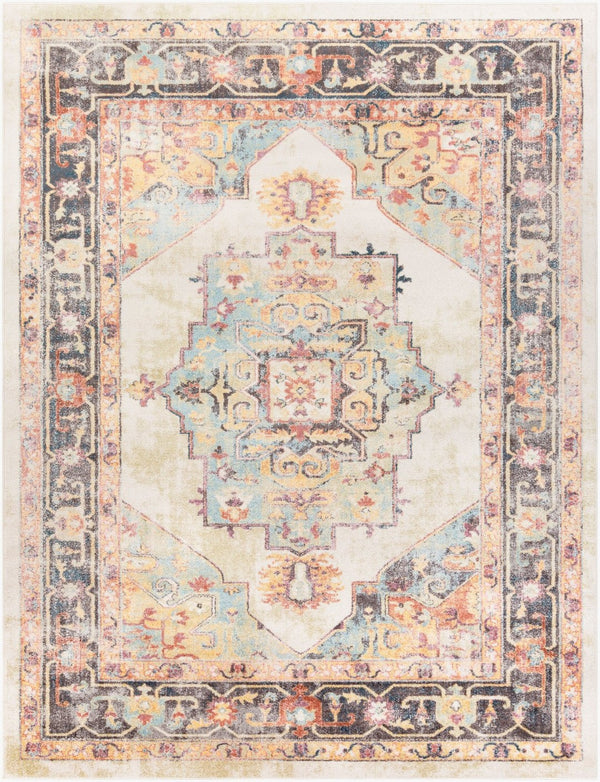 Livabliss New Mexico Traditional Polypropylene Area Rug for Entryways Hallways and Compact Spaces Light Blue, Lig 7'10" x 10'2" NWM2300-710103